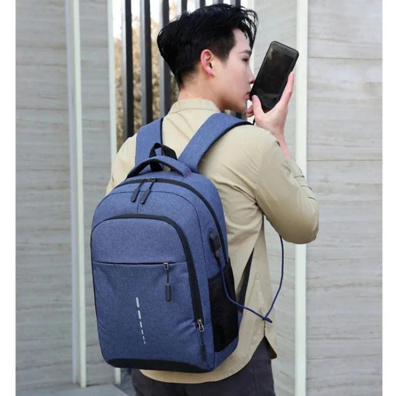 Ultra Lightweight Men' Waterproof Backpack USB Charging Travel Laptop Phone Bag