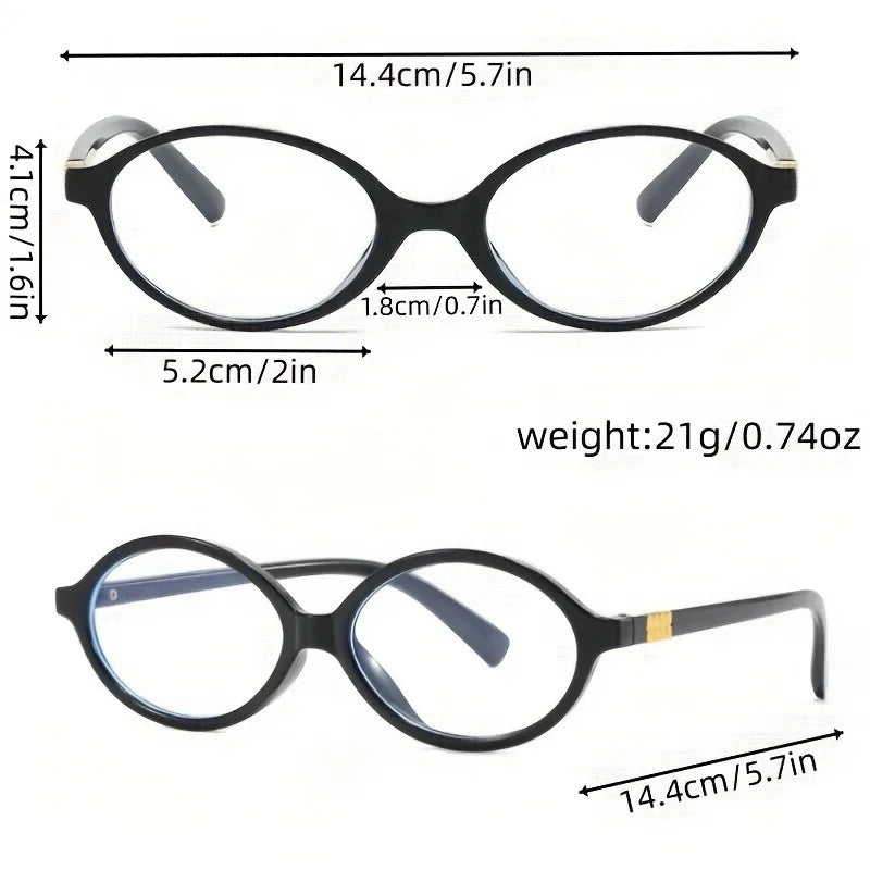 2 Pairs of Stylish Y2K Oval Blue Light Shielded Women's Glasses Decoration Glasses Fashion Accessories Fashion Frames