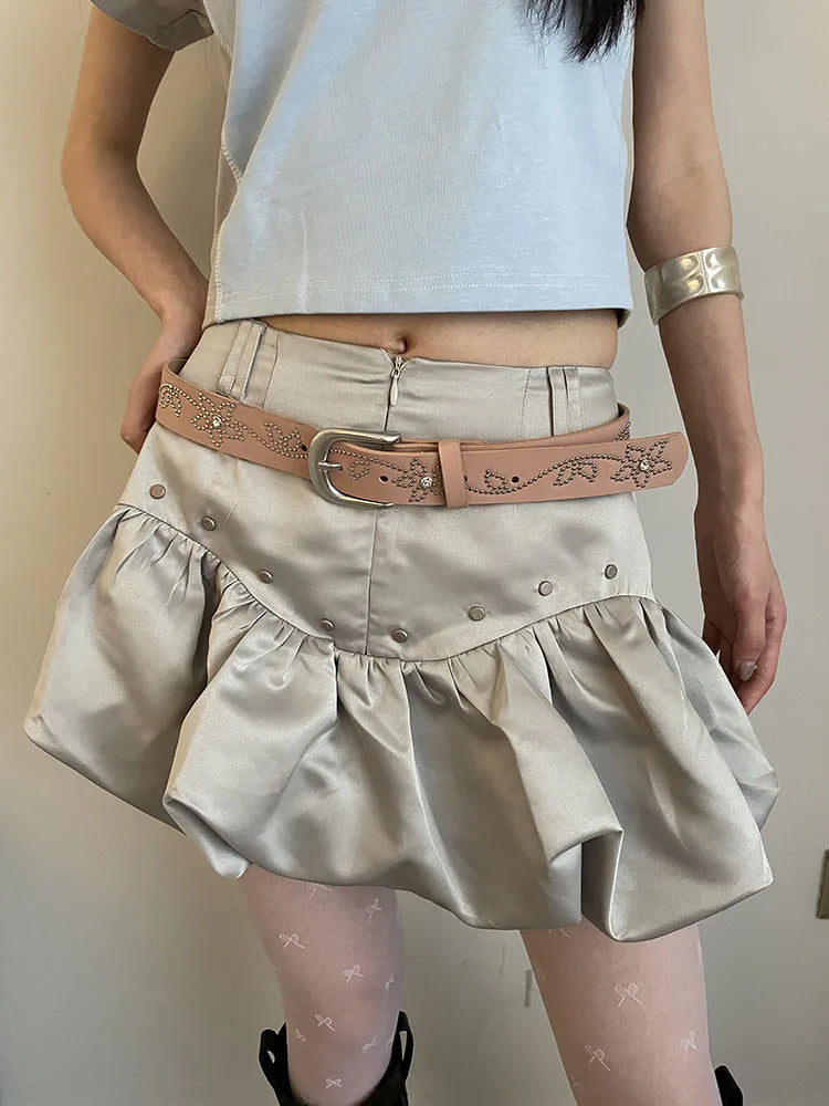 Rivet Y2k Belt For Women Accessory Skirt Versatile Jeans Belt Leather Belt With A Unique High-End Feel To Cinch The