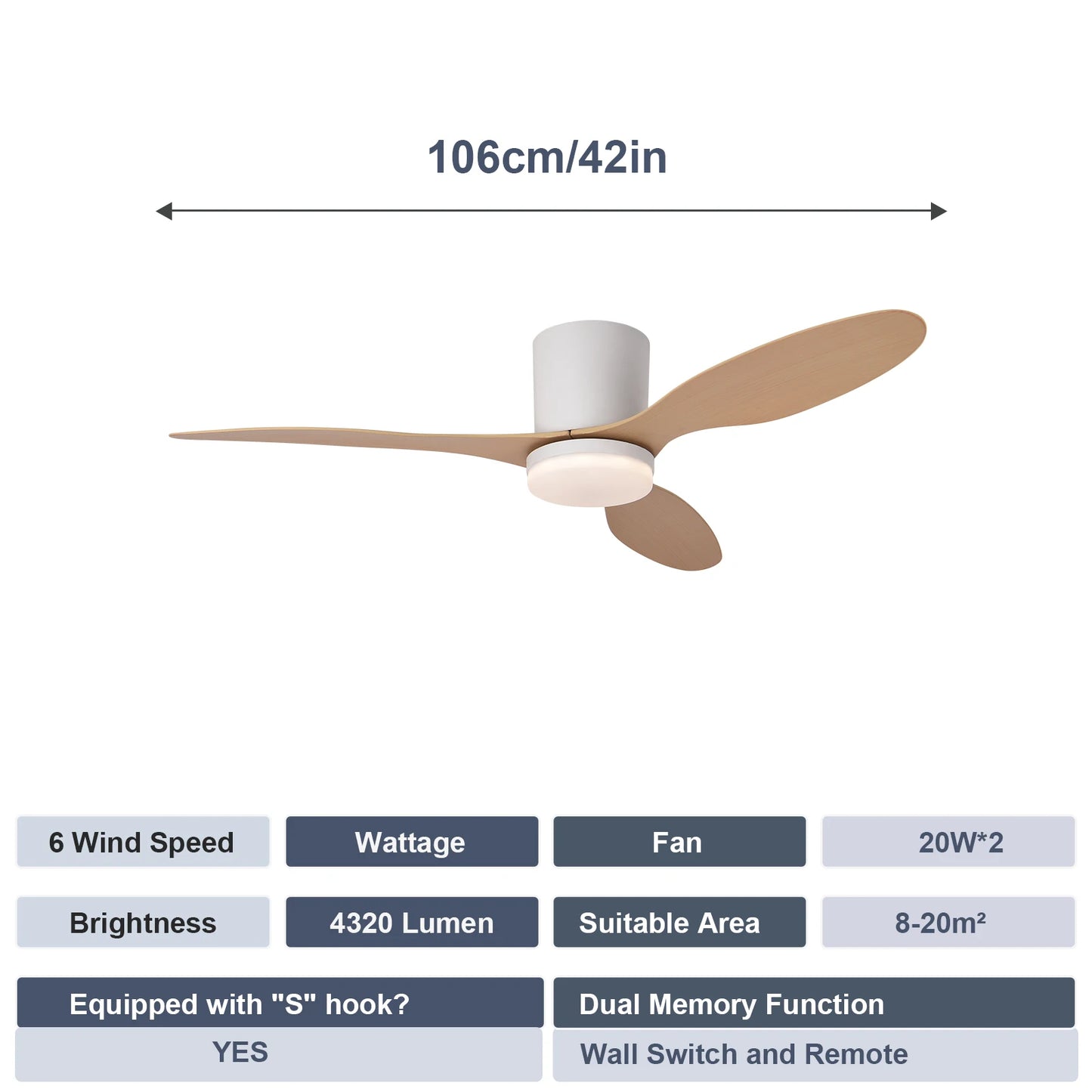 Modern Black White Low Floor DC Motor Ceiling Fans, Remote Control Simple Fans