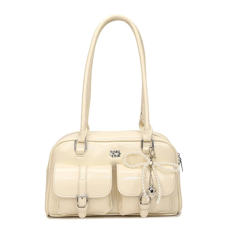 2026 New Commuter Small Women's Handbag Boston Large Capaci Bowling Bag Soft Square PU Leather Faionable oulder Crossbody Bag