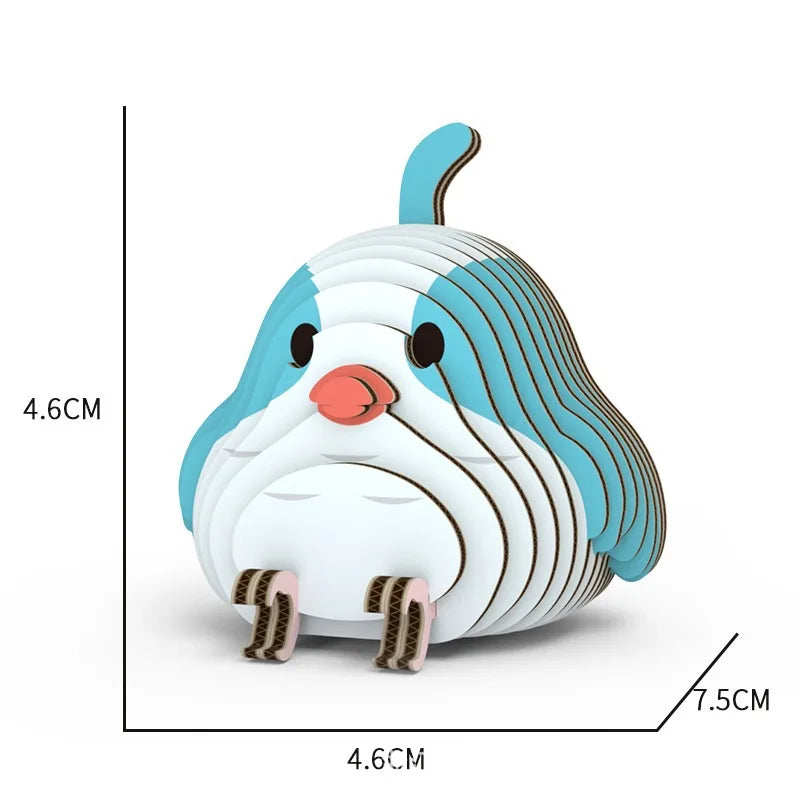 Animal 3D Paper Puzzle For Kids Educational Toys Parrot Theme Funny DIY Manual Assembly Three-dimensional Model Toy For Boy Girl