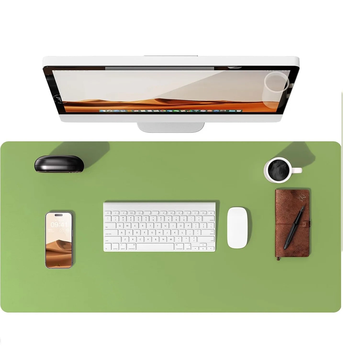 Leather Desk Pad Protector, Mouse Pad, Office Desk Mat, Waterproof Non-Slip PU Desk Blotter, Computer Desk Pad for Women