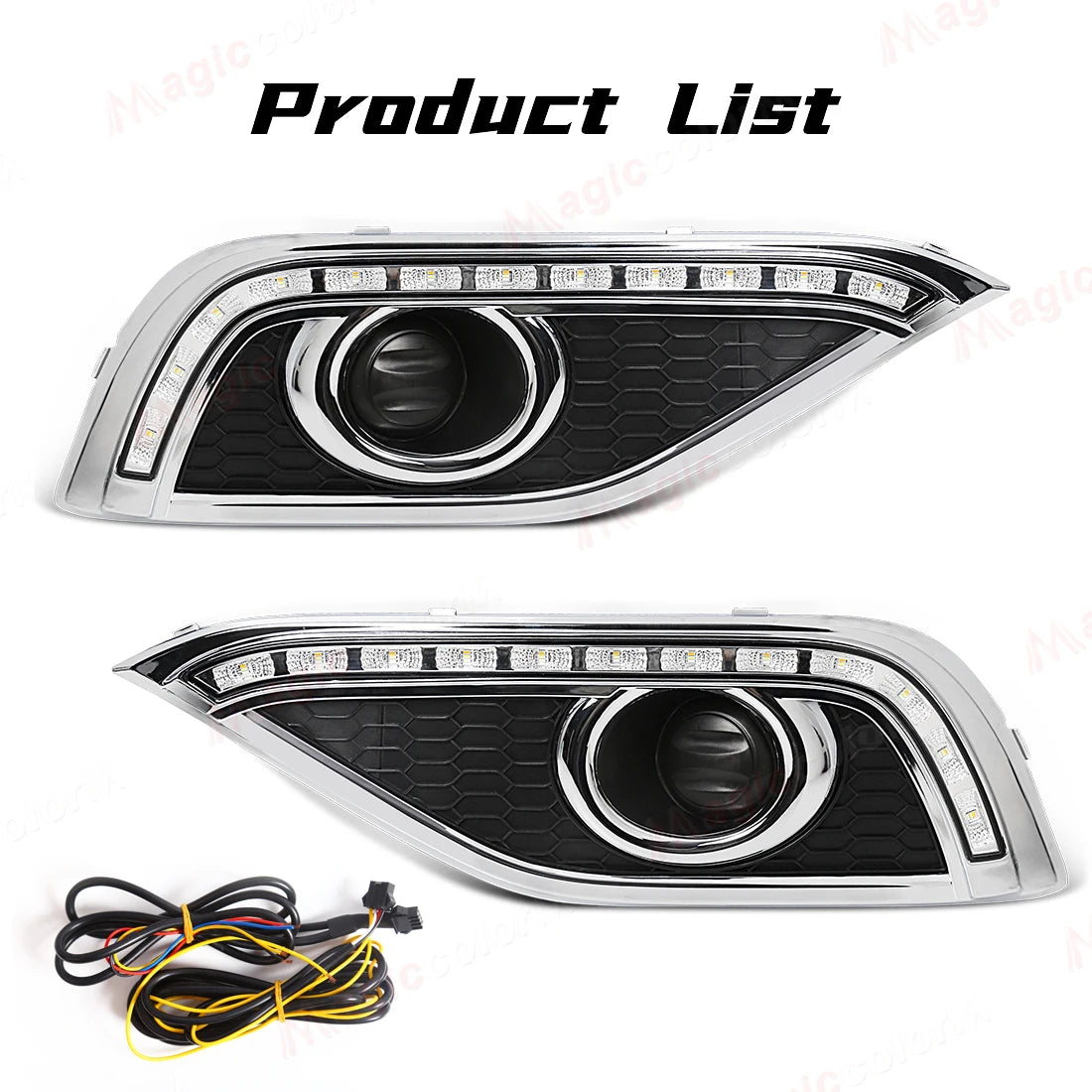 For Honda CRV CR-V 2012 2013 2014 LED DRL Daytime Running Light Daylights Dynamic Turn Signal Fog Lamps White Yellow Blue 12V