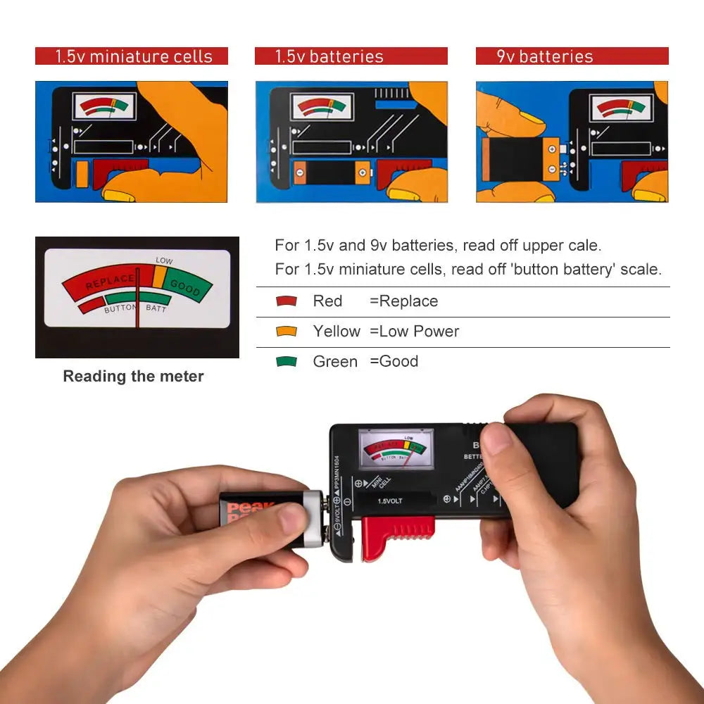 BT-168 Battery Tester Universal Battery Checker Small Battery Testers for AAA AA C D 9V 1.5V Button Cell Household Batteries