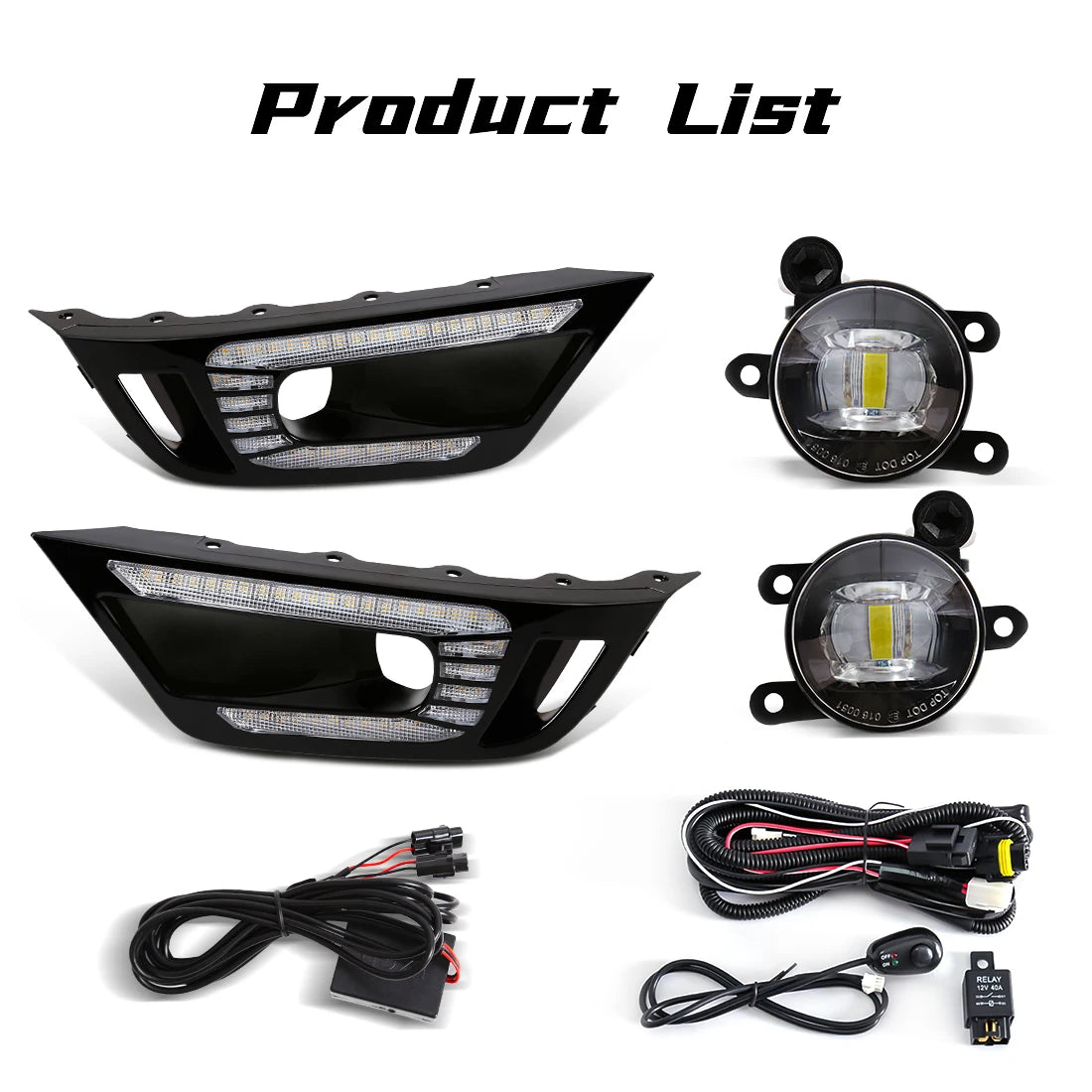DRL For Ford Ranger Raptor 2022 2023 2024 LED Daytime Running Lights Car Front Bumper Driving Daylight LED Fog Lamp White Yellow