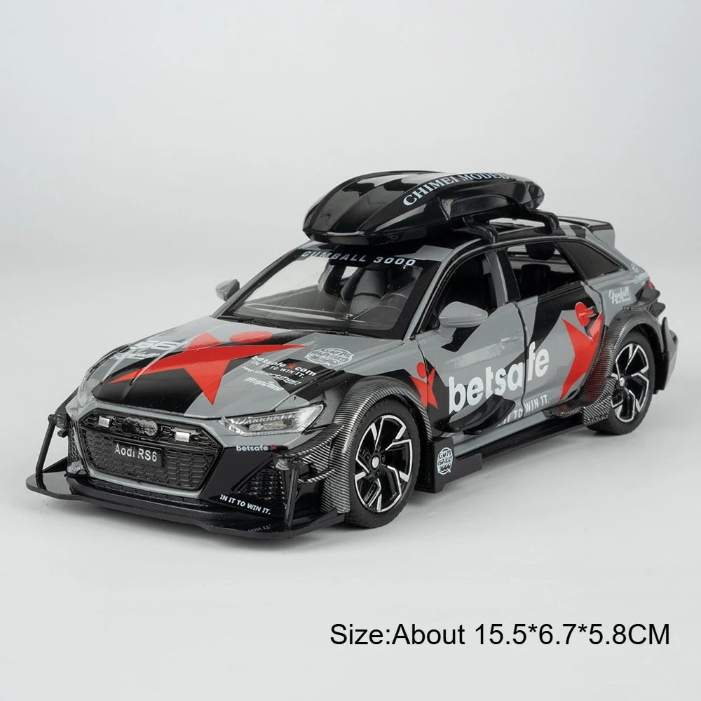 1:32 Scale RS6 RS7 Alloy Sport Car Models Diecast Toys Doors Opened with Sound Light Pull Back Miniature Vehices Christmas Gifts