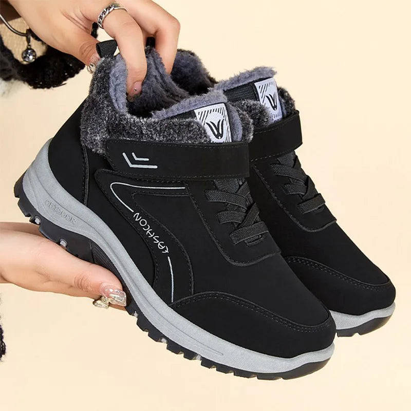 Mix Color Snow Boots for Women Soft Plush Keep Warm Sneakers Woman Winter Platform Anti Slip Cotton Ankle Boots Female