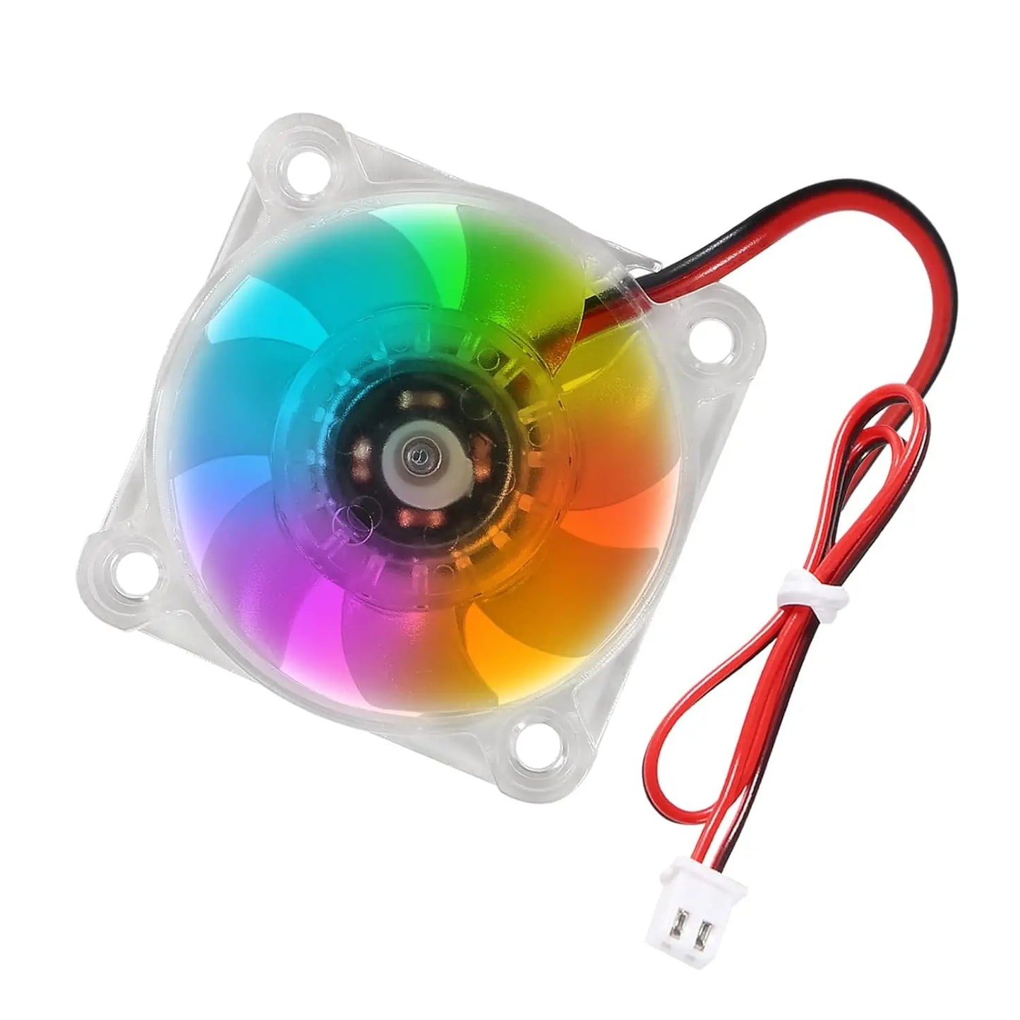 4pcs 4010 DC 12V Mini Brushless Cooling Fan 40x40x10mm Hydraulic Bearing Fan RGB LED with 2 Pin Terminal for 3D Printer, DVR, PC