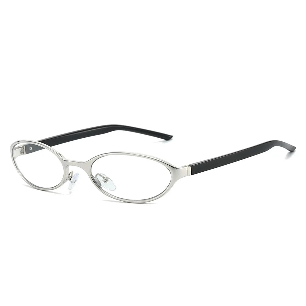 JNPCXI New Small Oval Sunglasses Women Silver Shades Men Sun Glasses UV400