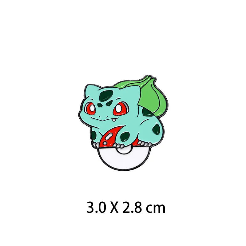4pcs Anime Pokemon Pikachu Metal Badge Squirtle Charmander Bulbasaur Men Women Brooch Pins Backpack Decorate Halloween Gift