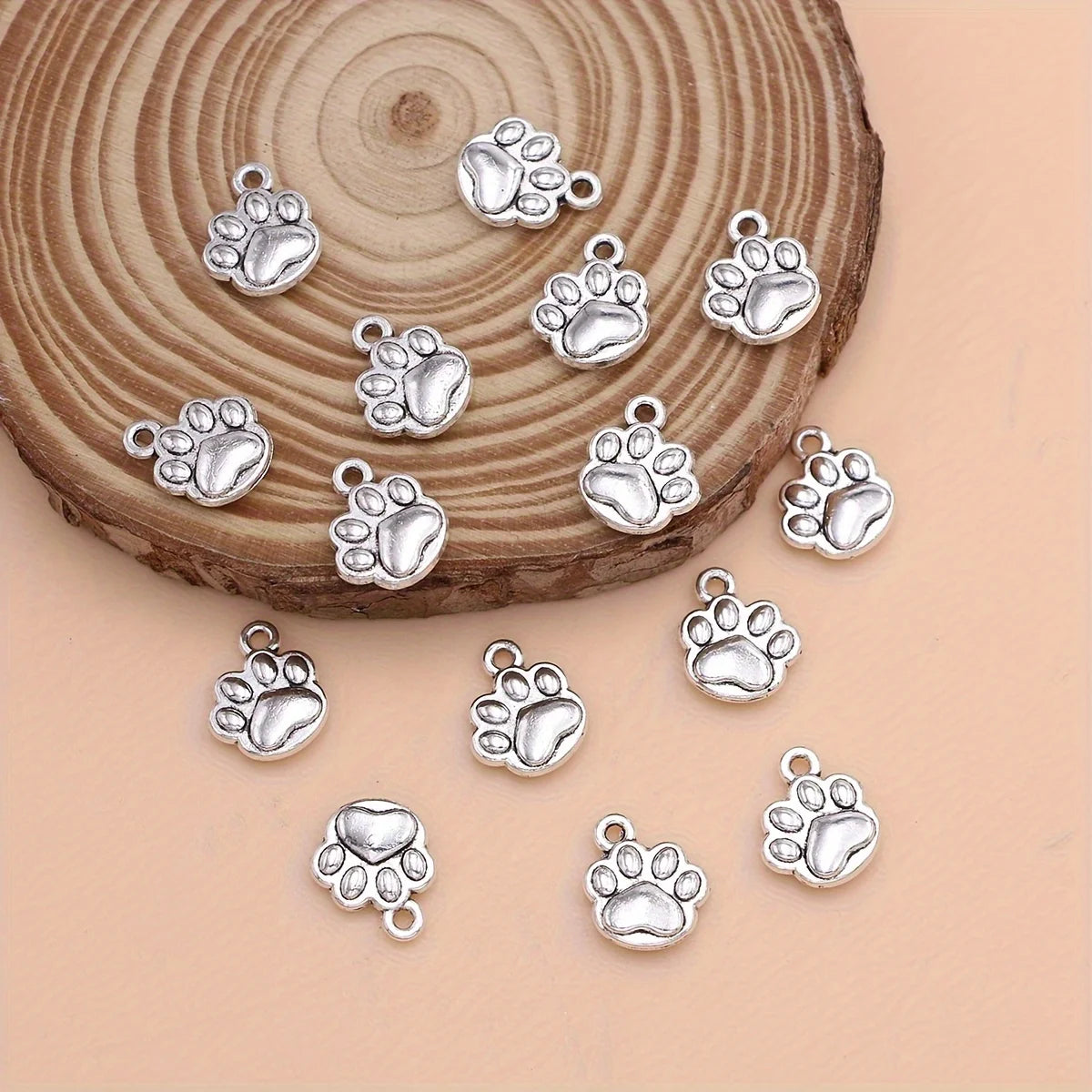 15pcs Paw Charms Dog Footprint Pendants for Jewelry Making DIY Handmade Necklace Bracelet Earrings Key Chain Accessories