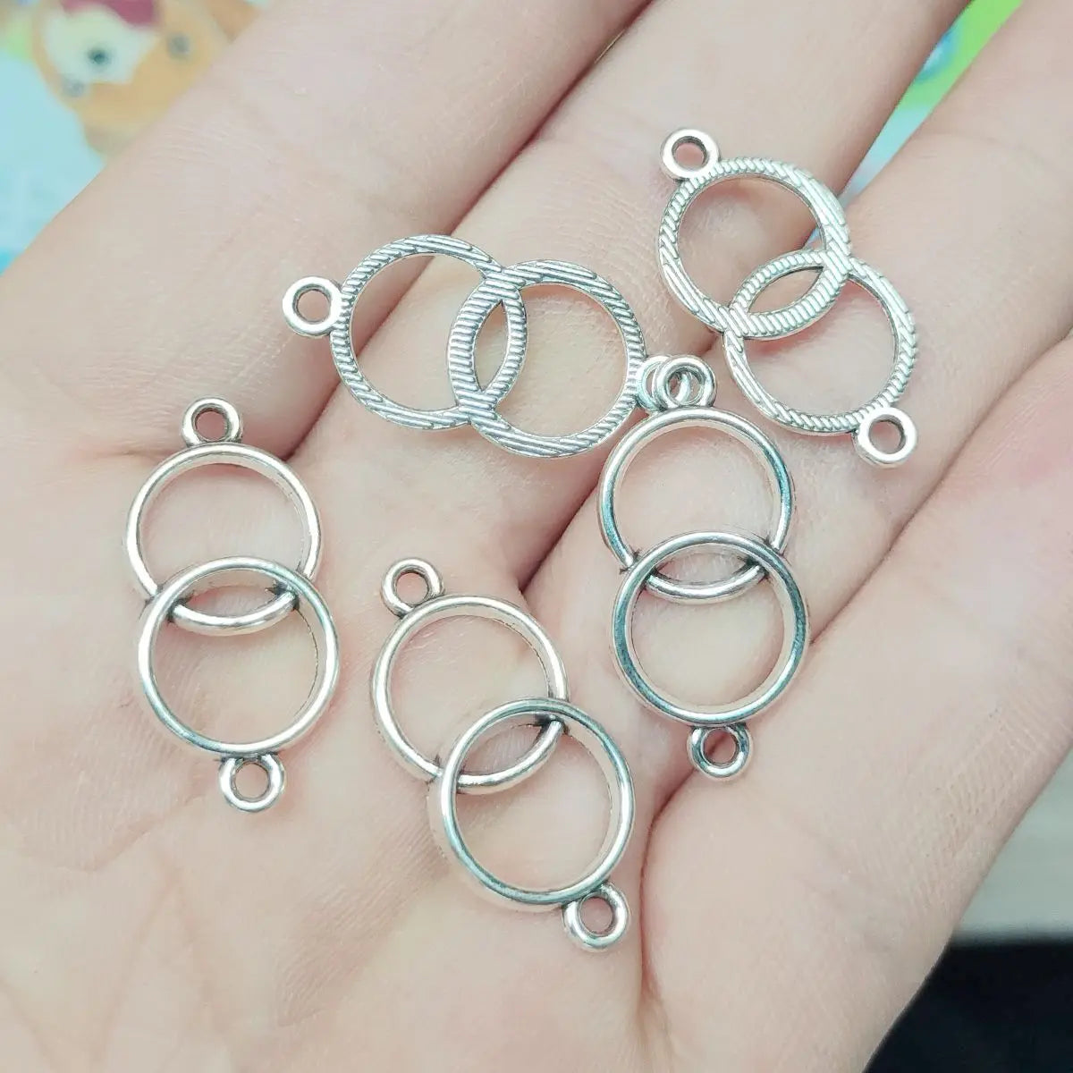 10ps Antique Silver Plated Infinity Charm Connectors for Jewelry Making Bracelet Findings Accessories DIY Craft 34X11mm
