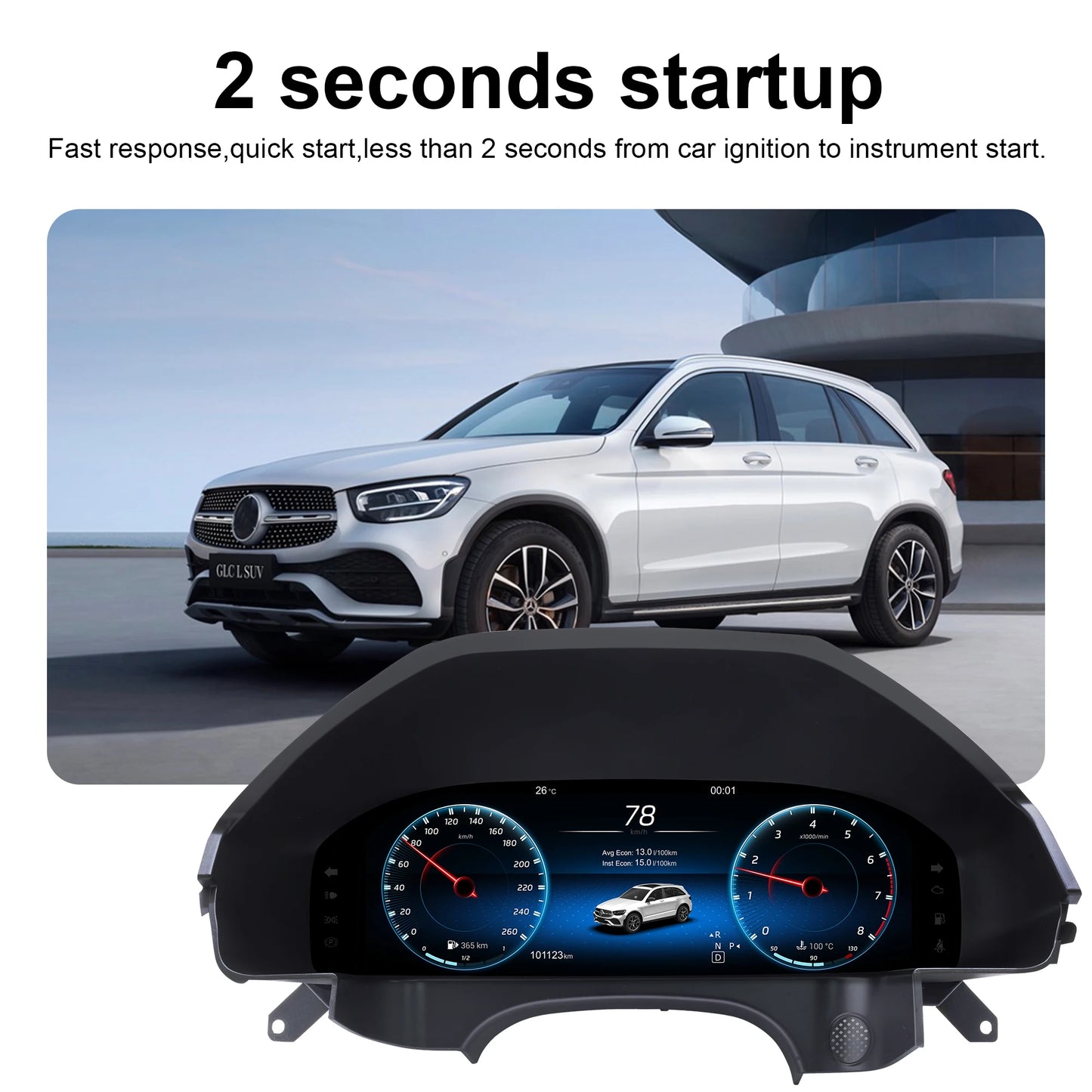12.3-inch digital instrument cluster for Mercedes-Benz E-Class W212 (2010–2013) NTG 4.0 Cluster instrument panel Speedometer