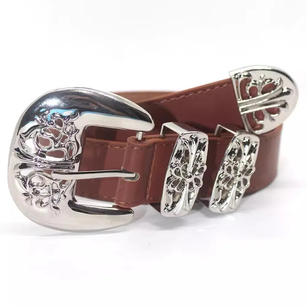 N-Style Retro Y2K Niche Belt Lady Fashionable With Pants Decoration Jeans Belt Width Belt Design Feeling Black