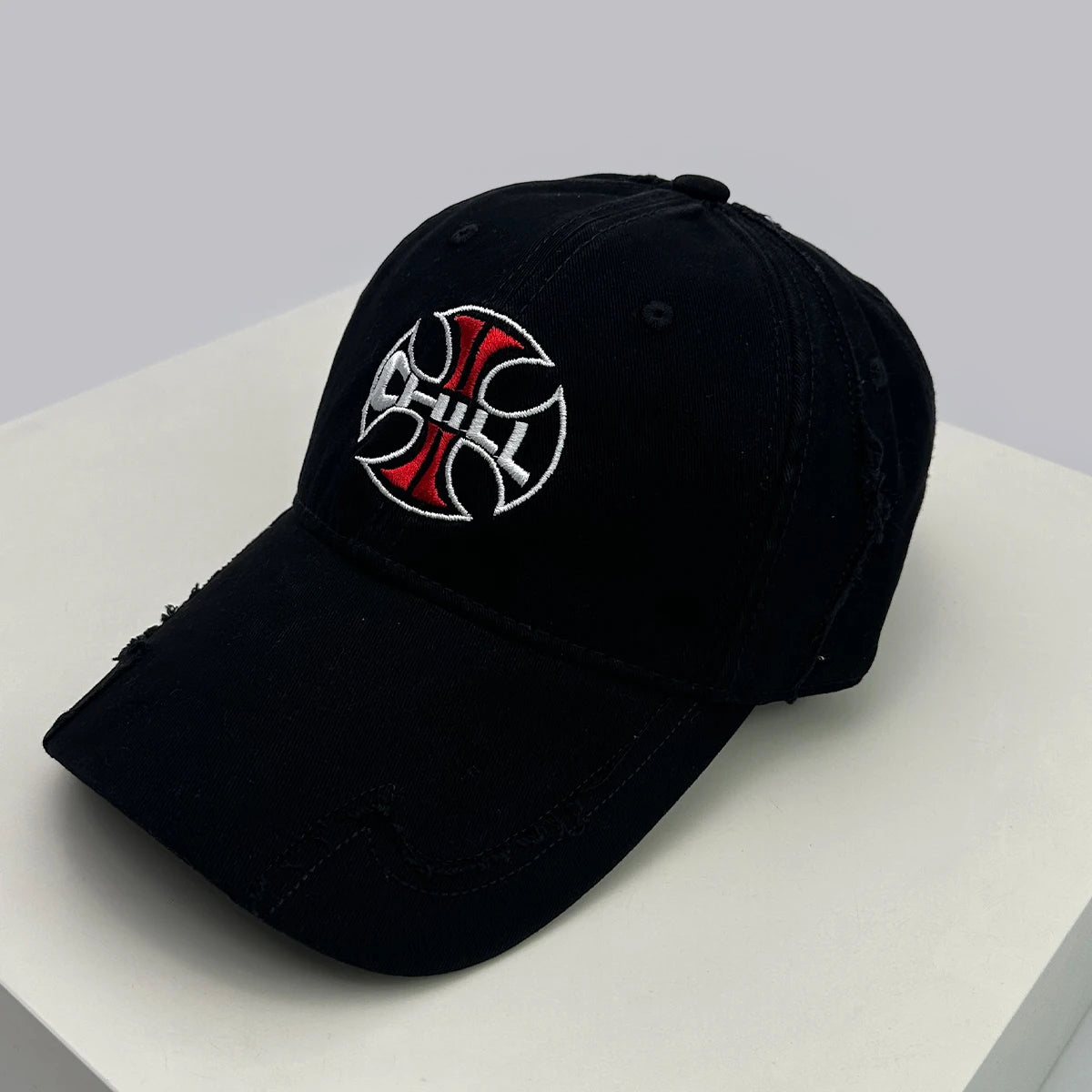 New Unisex Broken Style Bull's-eye Cross Embroidery Baseball Hats Sunshade Personal Versatile Peaked Caps Street Fashion Hip Hop
