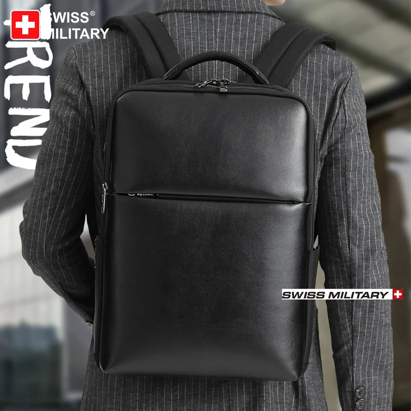SWISS MILITARY Men Outdoor Backpack Expandable Laptop Backpacks USB Charging