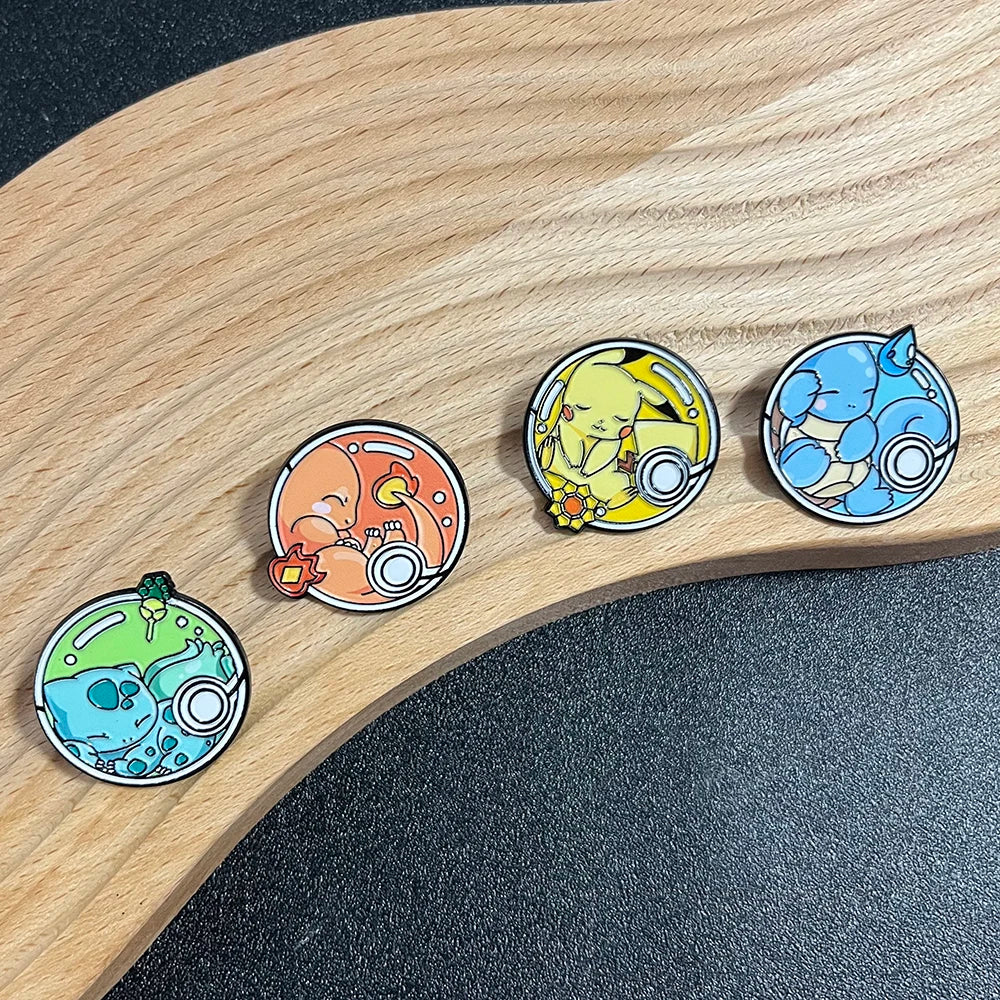 4pcs Japanese Anime Elf Enamel Pin Cute Cartoon Brooch Lapel Pin Badge on Backpack Clothing Accessories Jewelry Friends Gifts