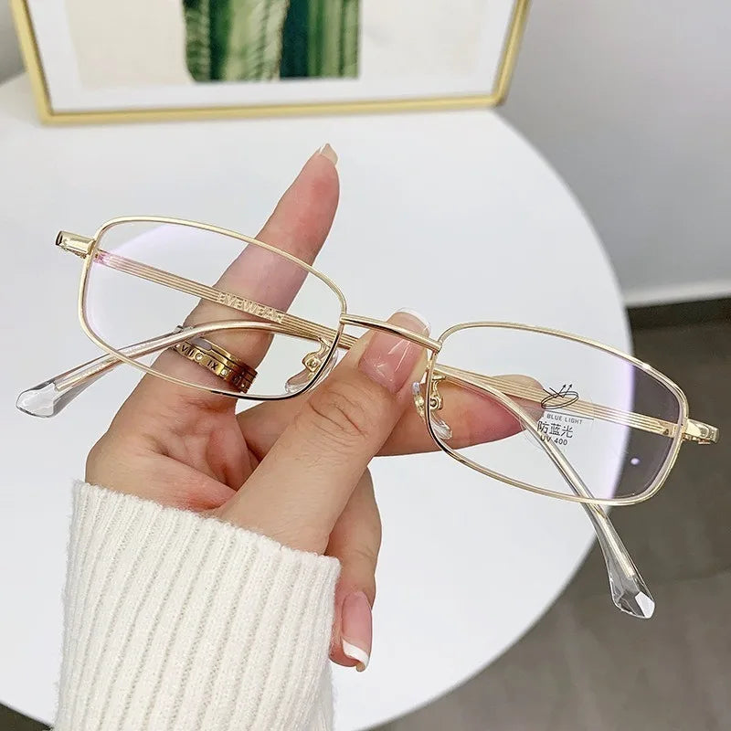 Y2K Women's Retro Small Square Frame Glasses Girls Japanese Harajuku Glass Eyewear Decorative Computer Anti-blue Eyeglasses