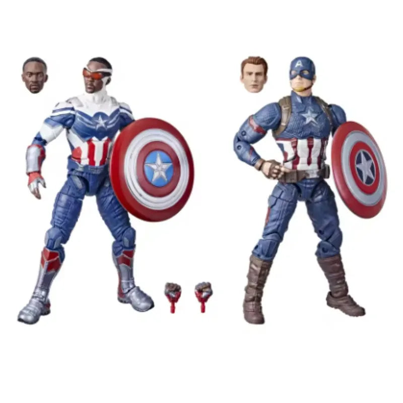 Original Hasbro Marvel Legends Series CAPTAIN AMERICA: SAM WILSON&CAPTAIN AMERICA: STEVE ROGERS Anime Figure Collection Toy