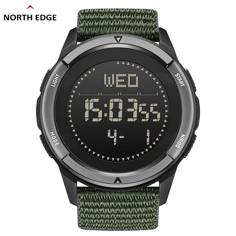 NORTH EDGE ALPS Carbon Fiber Digital Watch Compass Waterproof 50M Wristwatches