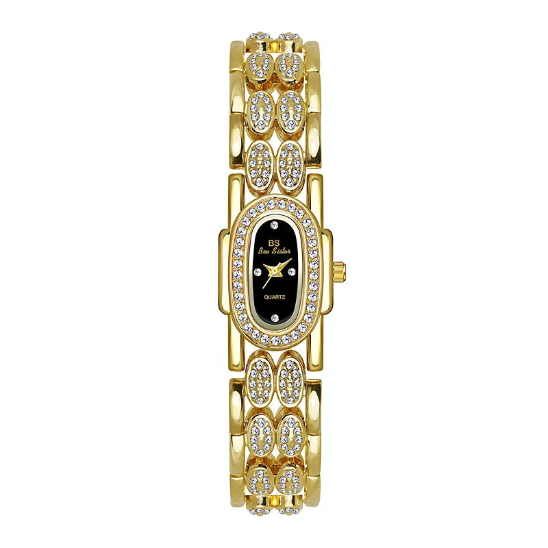 Fashion Womens Watches Gold Bracelet Stainless Steel Quartz Clock Vintage Ladies Watch Diamond Wristwatches Gifts