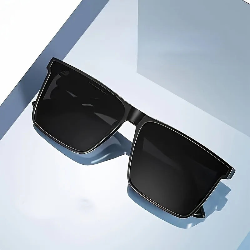 1pc Men'S Simple Black Square Fashion Glasses,for Men Women, Outdoor Travel, Driving, Photography Prop