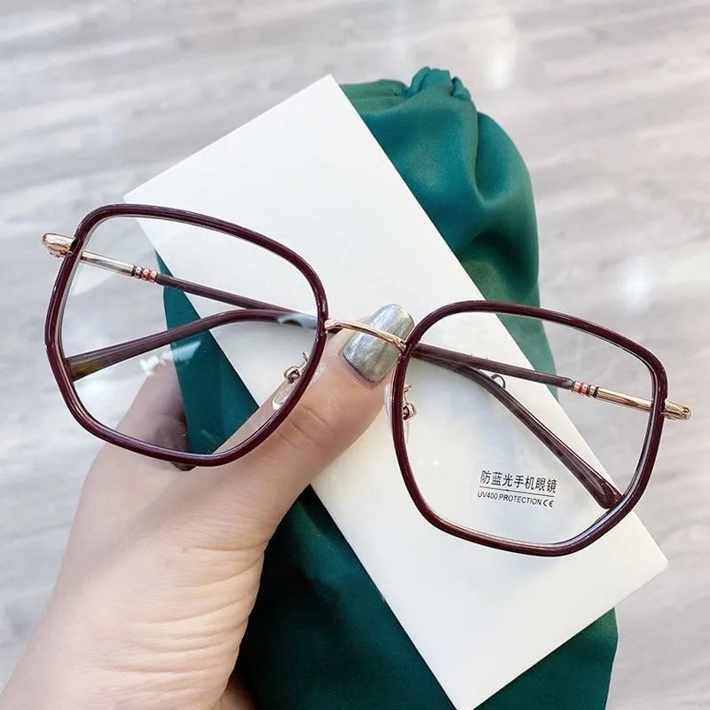 Anti Radiation Photochromic Eyeglass for Women/Men Replaceable Lens Eyeglasses Frames Retro Aesthetic Glasses
