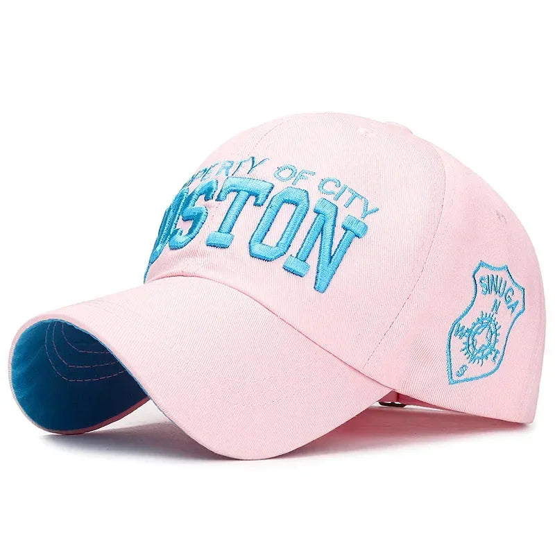 BOSTON Embroidered Baseball Caps, Snapback Designer Men Golf Trucker Hats