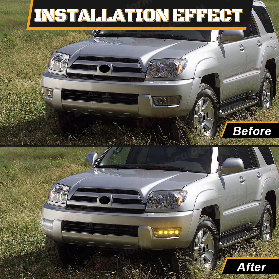 For Toyota 4Runner 4 Runner 2003 2004 2005 Led DRL Daytime Running Lights Fog Lamp Dynamic Turn Signal Daylights Car Accessories