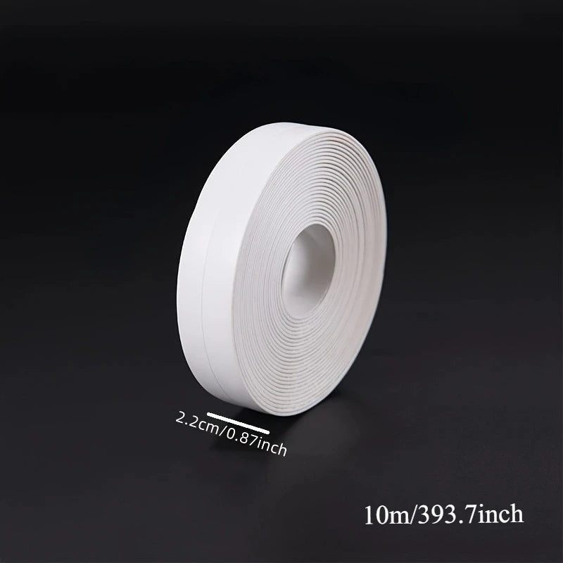 1roll White Stain Resistant PVC Waterproof Caulk Tape for Bathroom and Toilet, Self-Adhesive Sealant Strip for Wall, Sink, Floor