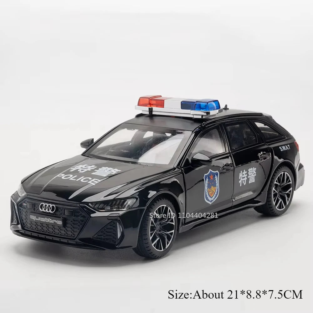 1:24 RS7 Sportback Diecast Model Alloy Toys Car Doors Opened Sound Light Pull Back Front Wheel Steering for Children's Toy Gifts