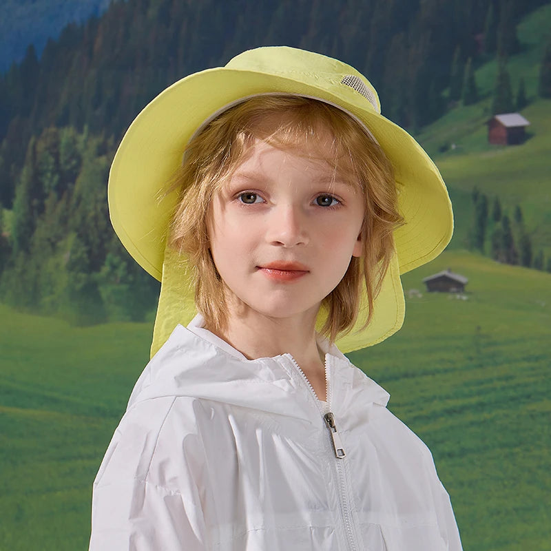 1210Quick-drying l Children's Bucket Hats Kids Wide Brim Beach UV Protection Outdoor Essential Sun Caps