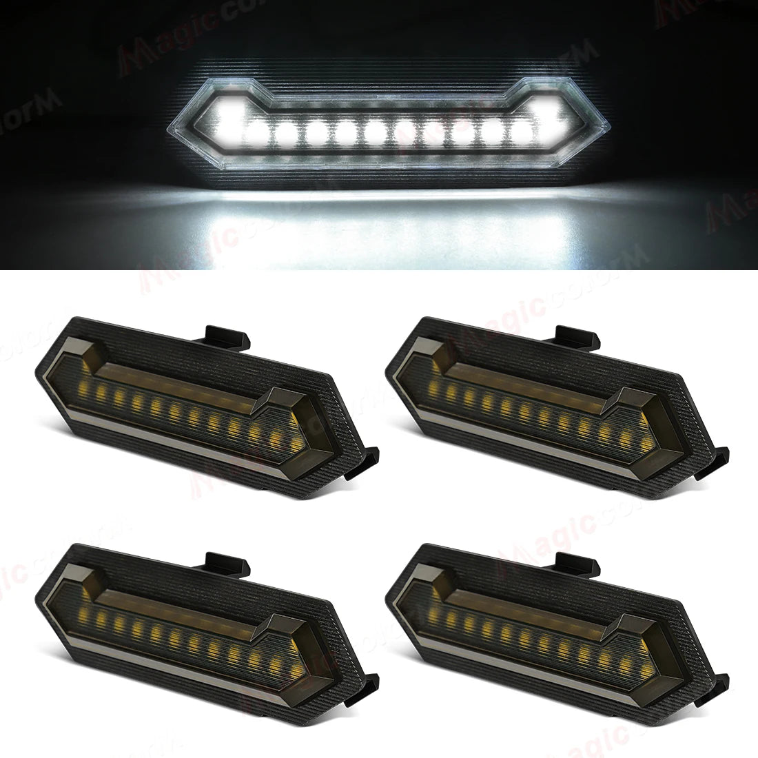 4PCS Grille Lights For Toyota Tacoma TRD Sport 2024 2025 Front Grill Car LED White Amber Blue Red Warning Daylights DRL 12V