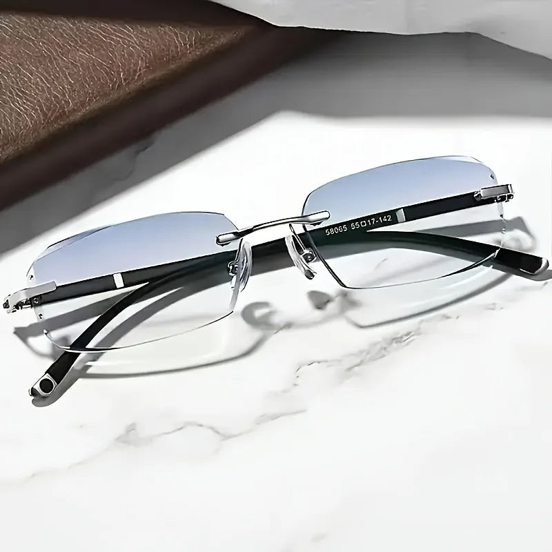 3 Pairs of Frameless Glass Reading Glasses, Stylish and Minimalist Design, Suitable for Both Men and Women - Suitable for Daily