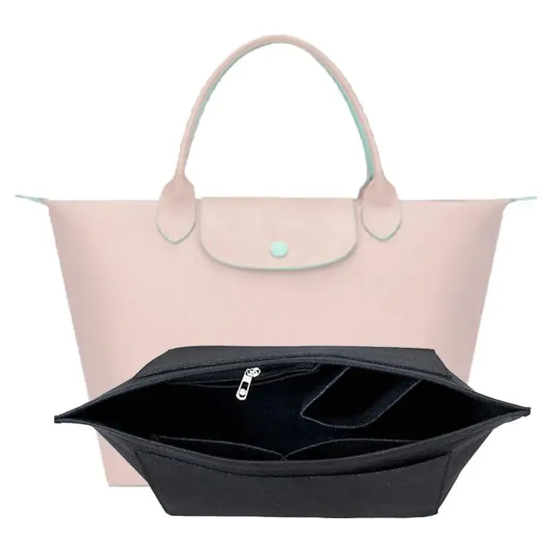 1Pc Felt Insert Bag Fits For Longchamp Handbag Liner Bag Felt Cloth Makeup Bag Support Travel Portable Insert Purse Organizer