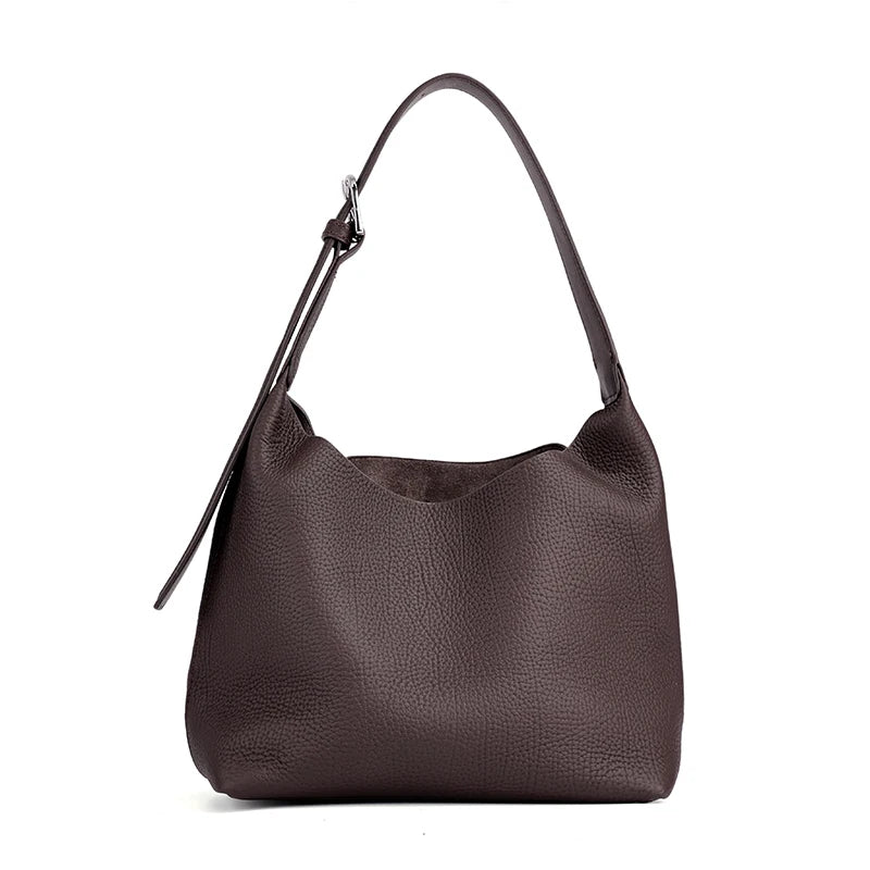 Women's Cowhide Genuine Leather Underarm Bags Female Retro Top grain leather Shoulder Bag Ladies Luxury Designer Handbags