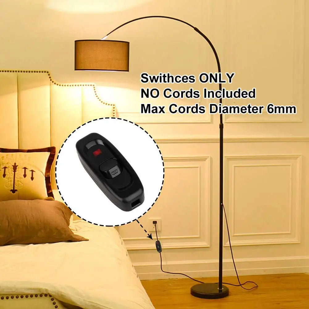 3Pcs On/Off Button Inline Cord Switch for Table Lamp Desk Light Bed Lamp 10A 250V, Black Appliance Switch