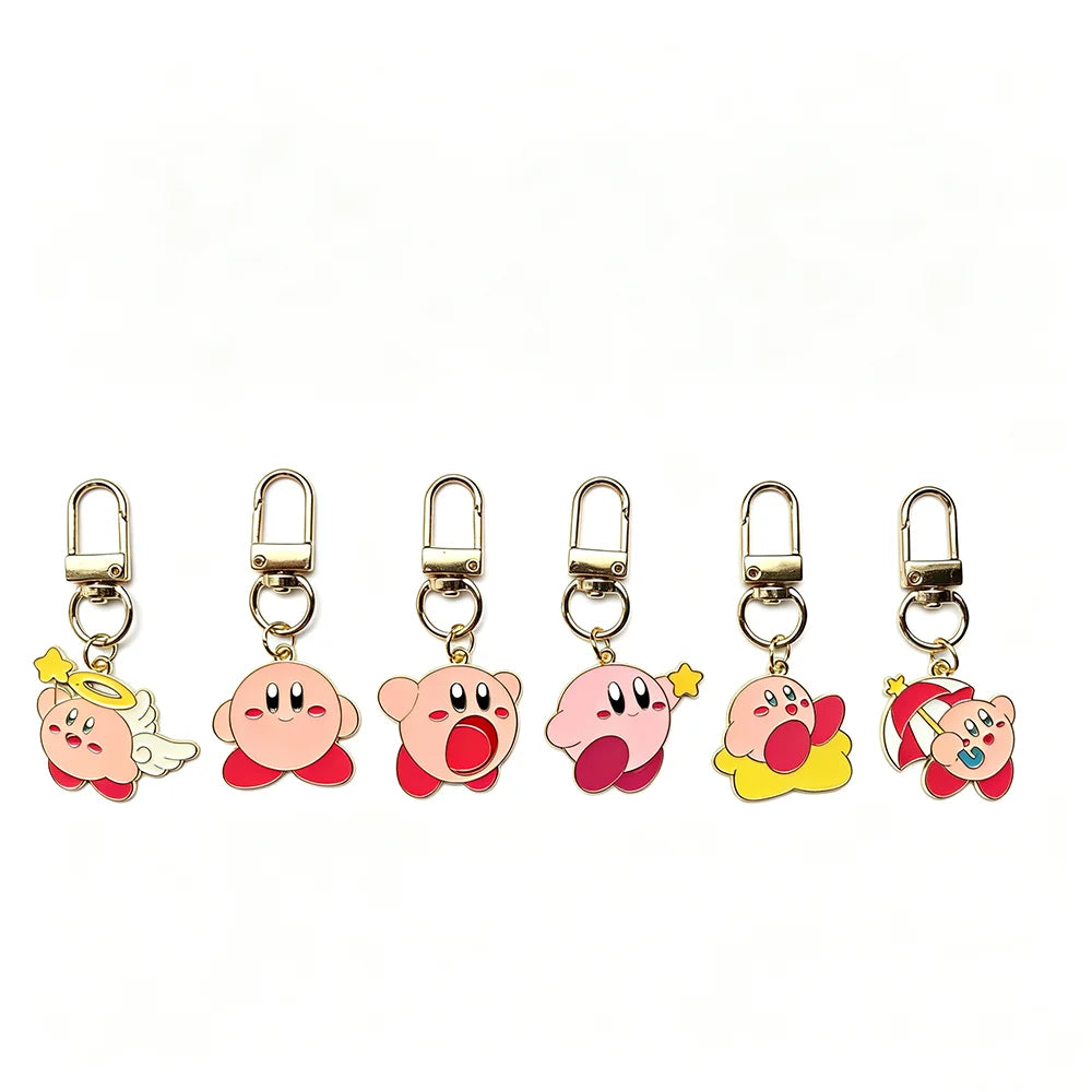 6PCS Cute Keychains - Kawaii Pink Enamel Pendants for Car Keys, Backpacks, Handbags, Perfect Gift for Lovers