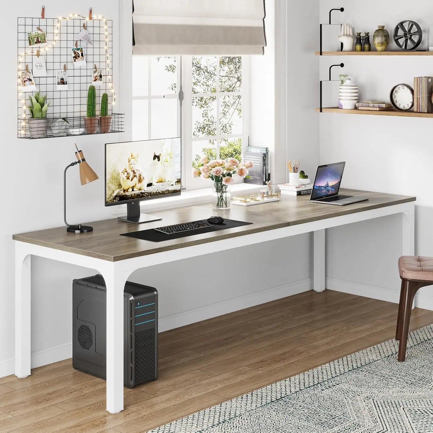 78.7" Extra Long Computer Desk 2 Person Desk, Double Long Desk, Home Workstaion