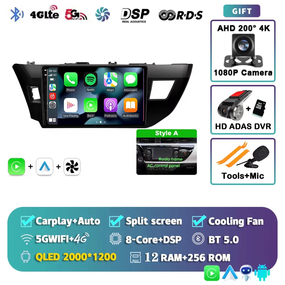 Android 15 Car Radio For Toyota Corolla 2013 2014 2015 2016 E160 E170 Wireless Carplay Android Auto Qualcomm Car Multimedia Play