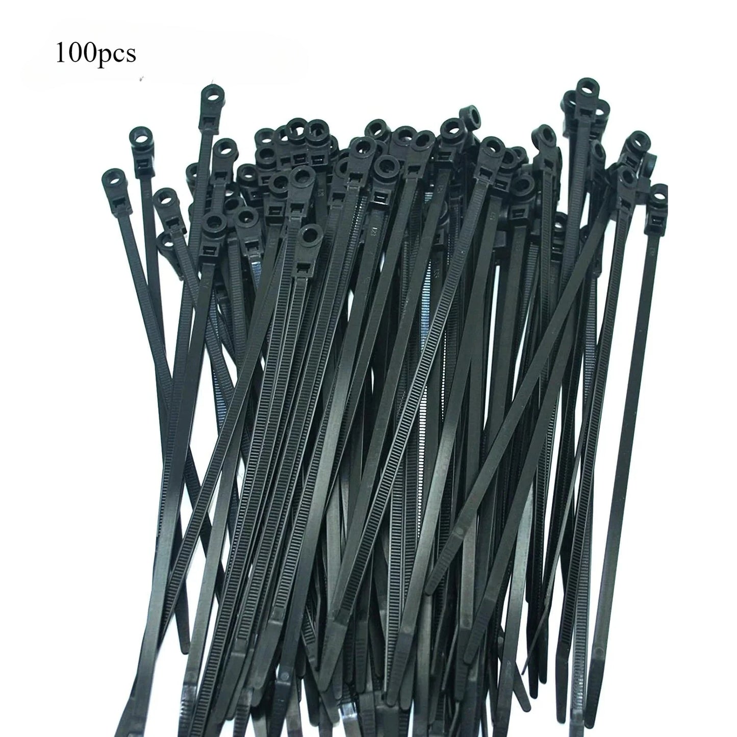 100/1000PCS Screw Hole Cable Ties Reusable Fixed Nylon Cable Ties Self-locking Cord Ties Straps Fastening Loop Office Organizer