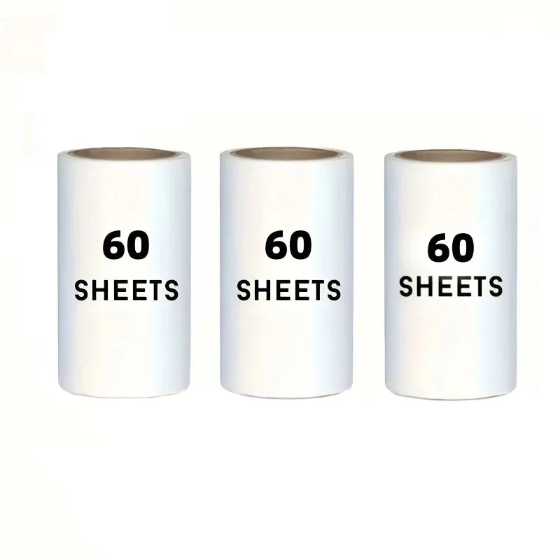 60 Sheets/roll Extra-Sticky Lint Roller for Pet Hair Removal,Ideal for Dog & Cat Owners,Perfect for Clothes & Furniture Cleaning