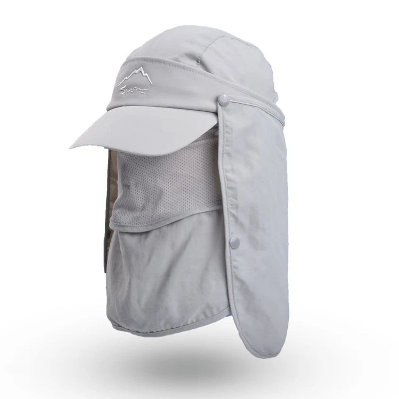 Xinbaoguan 100% Nylon Summer Outdoor Multi functional Sunshade Fishing Hat Men's Quick Drying Hat Baseball Hat Cross border