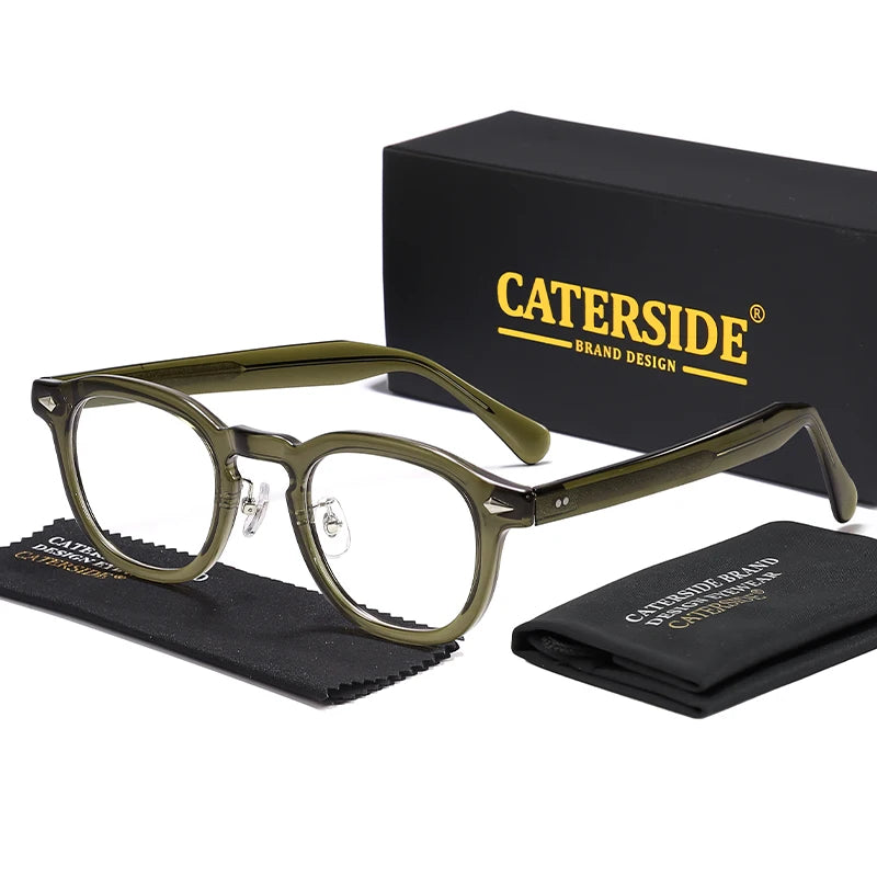 CATERSIDE New Simple Tr-90 Eyeglass Frame Men's Glasses Frame Round High-Quality Women's Daily Reading Decorative Eyeglassese
