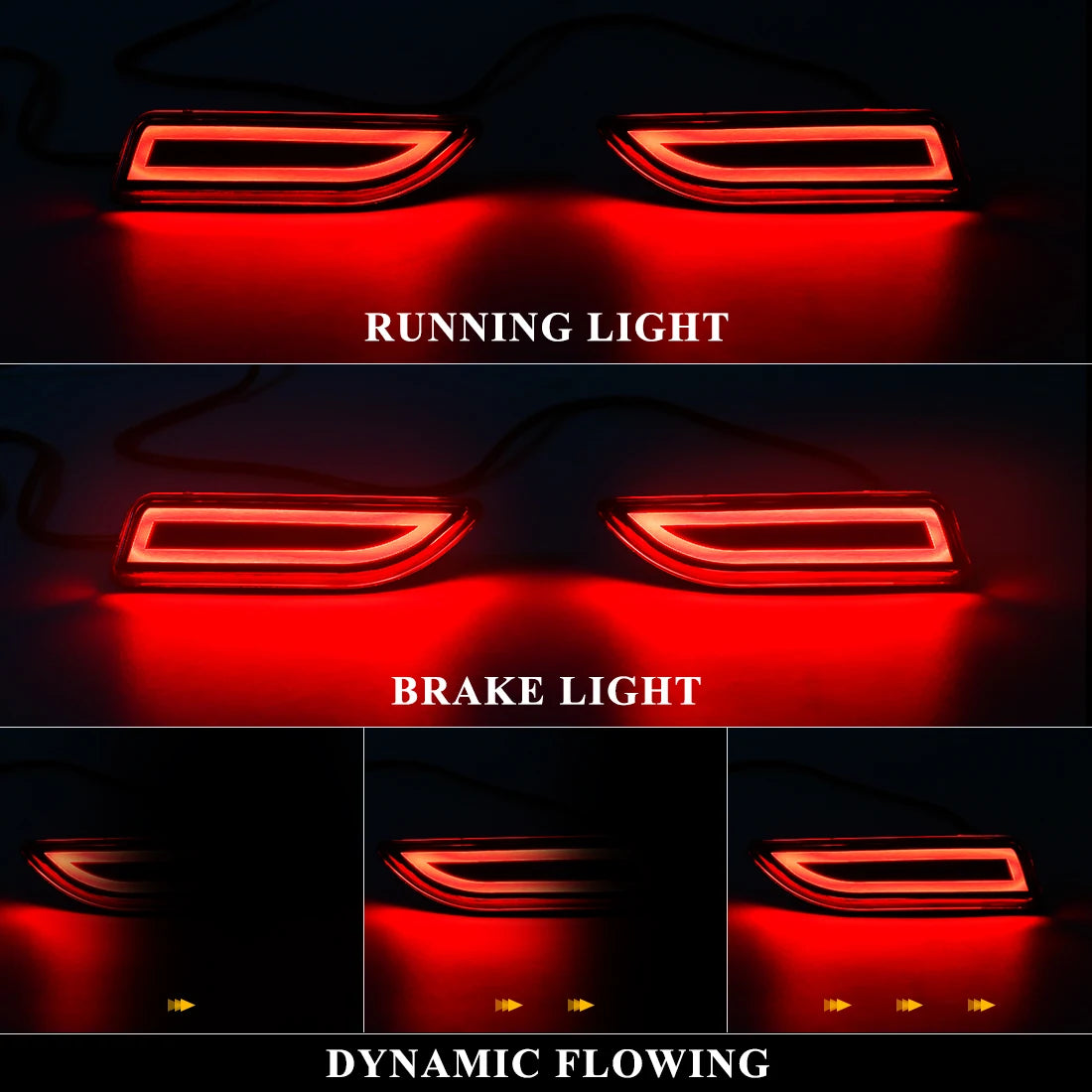 For Toyota Corolla 2011 2012 2013 For Lexus CT200h Car Rear Bumper Reflector Light Sequential Turn Signal Brake Driving Lamp 12V