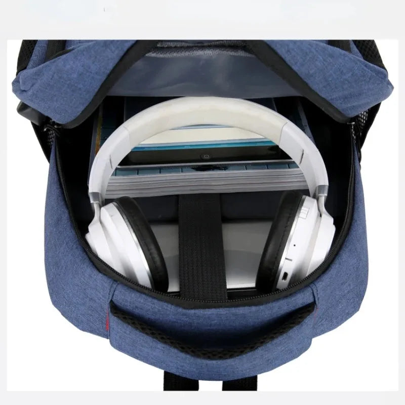 Ultra Lightweight Men' Waterproof Backpack USB Charging Travel Laptop Phone Bag