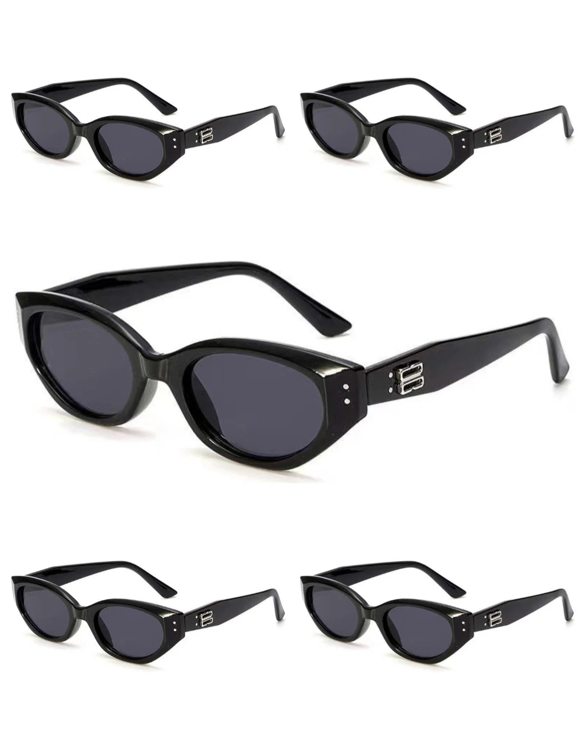 5 PCS Cat Eye European American Style Cool Hot Girl Summer Sunscreen Sunglasses