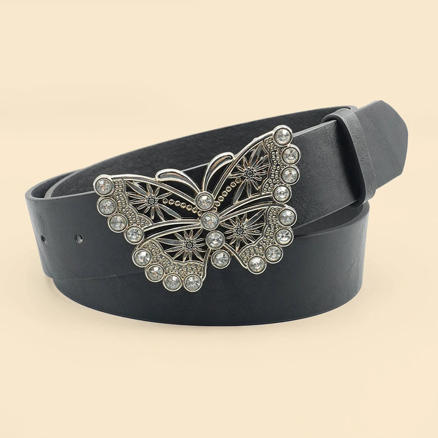 New Retro Metal Hollow Out Fashionable Butterfly Decoration Belt, Versatile Belt for Spicy Girls, Classic Decoration Belt