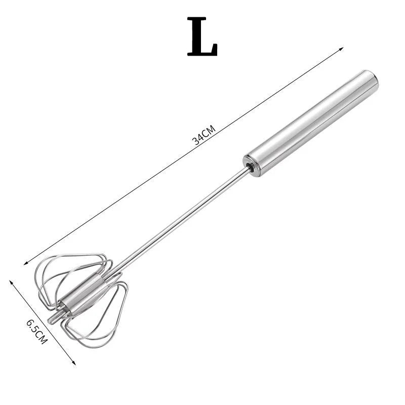 Semi Automatic Mixer Whisk Egg Beater Stainless Steel Manual Hand Mixer Self-Turning Cream Utensils Kitchen Mixer Egg Tools